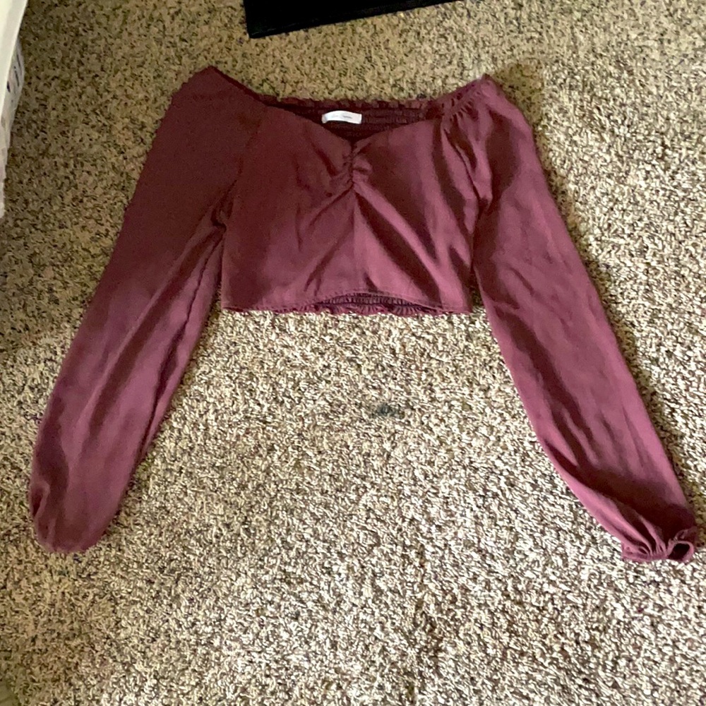 Maroon Crop Top